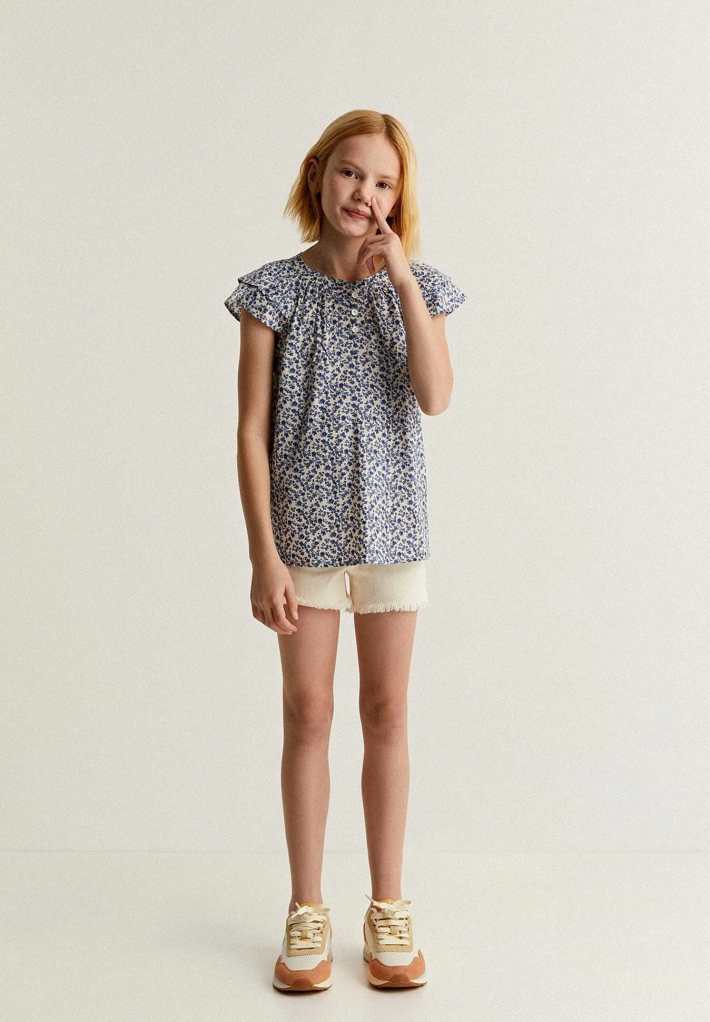 Shop Scalpers Blusa Flores Volantes Hombro