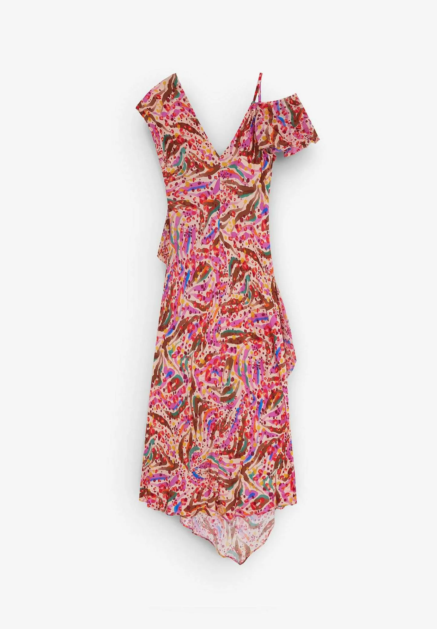 Sale Scalpers Vestido Midi Print Volantes