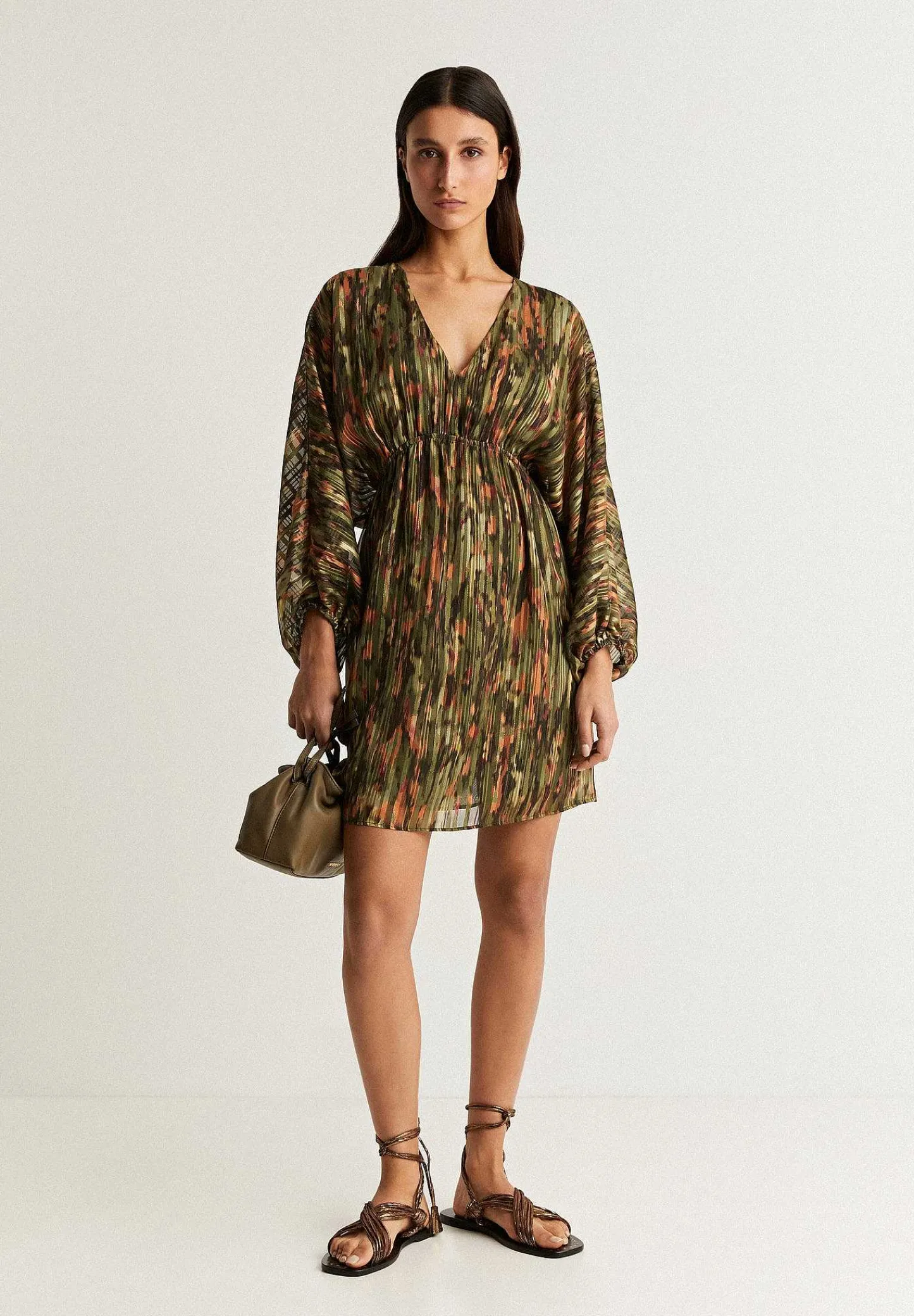 Best Scalpers Vestido Mini Print Detalle Metalizado